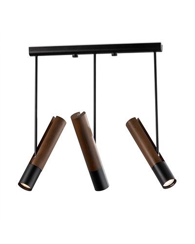 Світильник "ГЛЕЙЗ Wood" 40909 чорна структура - горіх (3 л.)