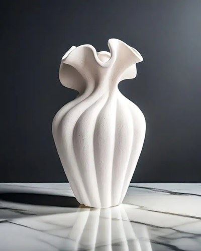 Ваза Фантазія, бежева, ручне виготовлення, 20х11,5 см