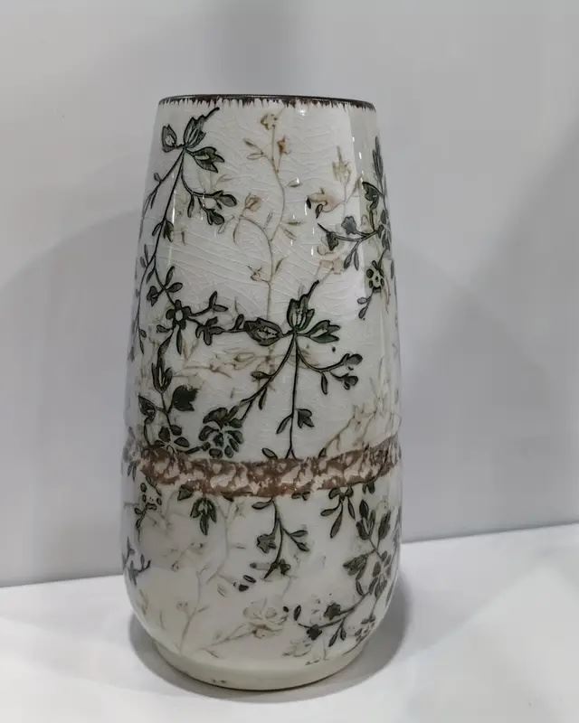 Ваза Флорістичний малюнок, форма А, керамічна, 19х7,5 см