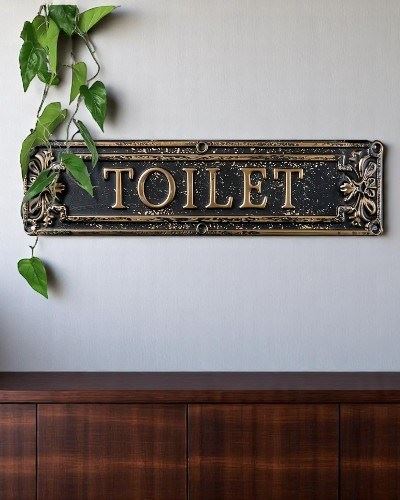 Табличка металева TOILET, 40х10 см
