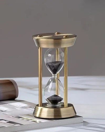 Фігурка Пісочний годинник, 12х6,5 см, 10хв, пісок чорний