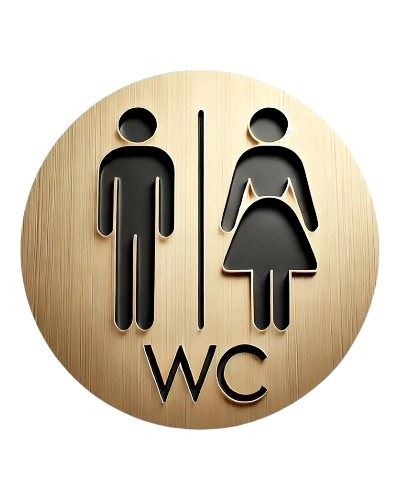 Табличка металева WC, кругла, d 20см