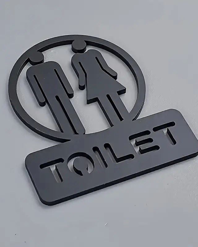 Табличка акрилова Toilet, самоклейка, 15х13 см