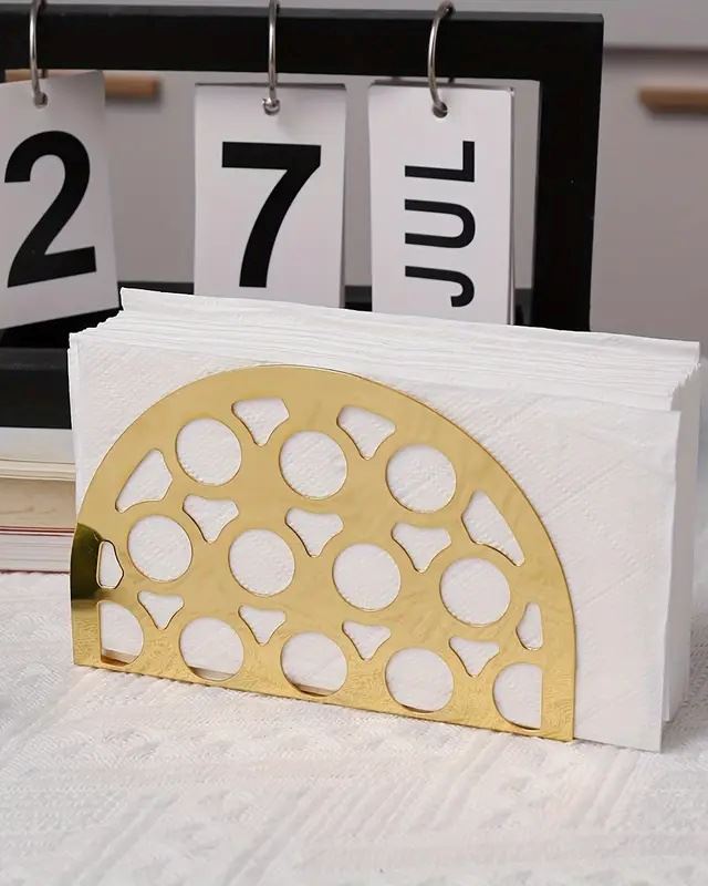 Серветниця металева Півколо, 13х9х4 см, золота