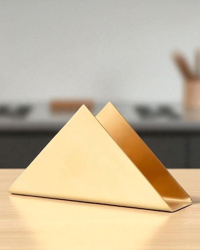 Серветниця металева Трикутник, 17х9х4,5 см, золота