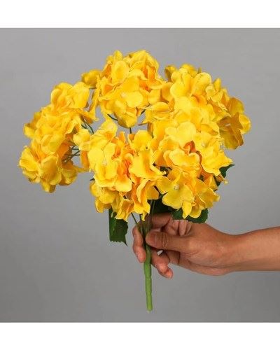 Штучна рослина Гортензія (33 см), жовта