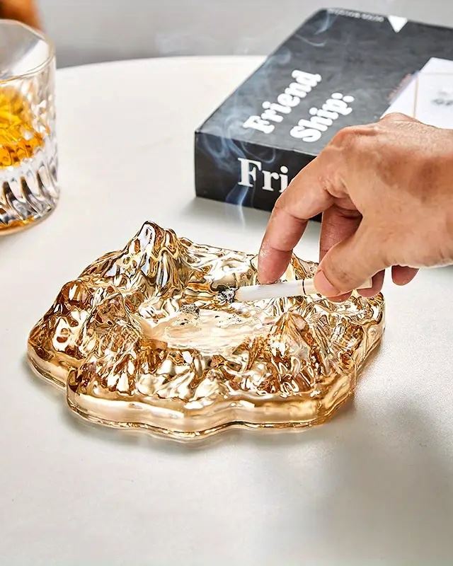 Попільничка Айсберг, 16х5 см, янтарна