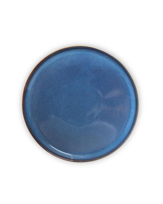 Тарілка десертна Stoneware reacive glaze, кераміка, синя, 22см