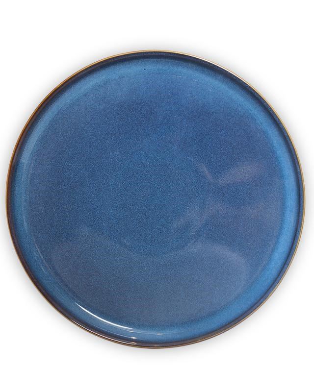 Тарілка обідня Stoneware reacive glaze, кераміка, синя, 27см
