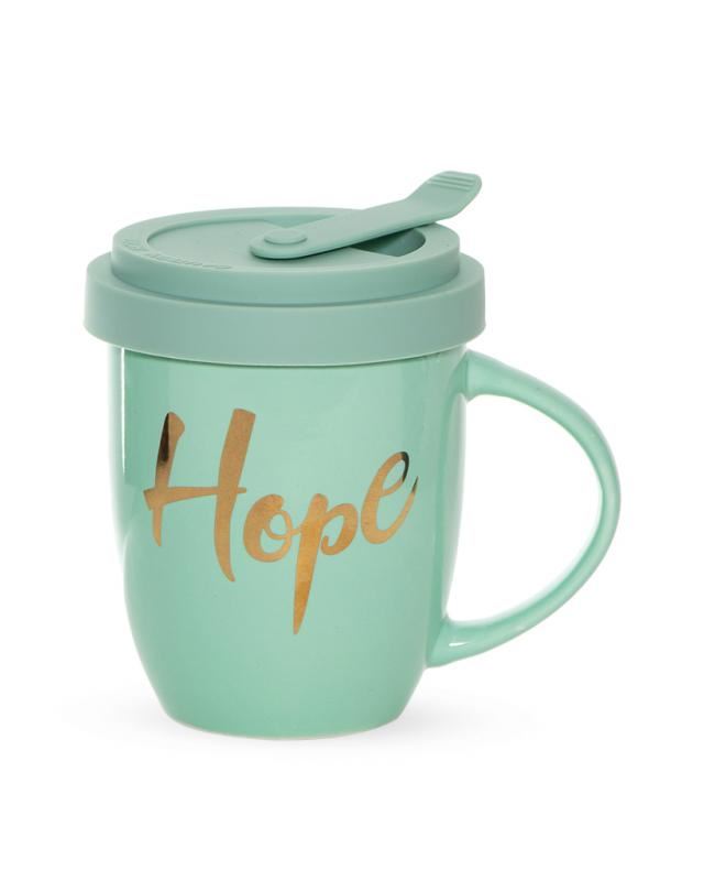 Чашка з силіконовою кришкою Hope, 400 мл, м'ята