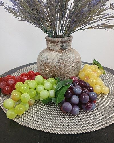 Штучний фрукт Виноград, 16см, рожевий/ зелений/ синій