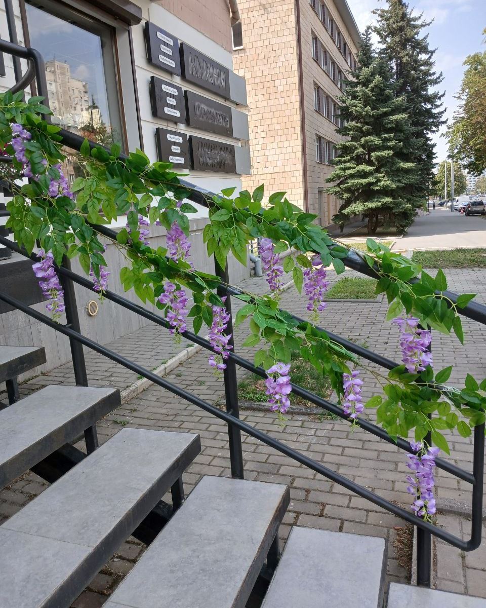 Штучна рослина Гліцинія, ліана (латекс), 200 см, бузкова
